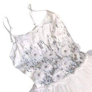 Tutu Du Monde Tulle Dress Girls Cream Excellent Sequin Embellished Flower Girl